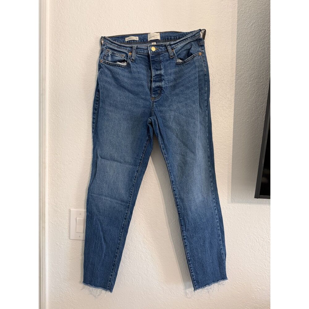 High Rise 90s Slim Jeans Womens 10R Medium Wash Button Fly Straight